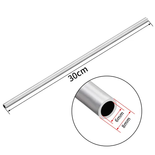 Miniatura 2 de uxcell 4 unids 6063 tubo recto redondo de aluminio sin costura 1 pies de longitud 0.234 pulgadas ID 0.312 pulgadas OD