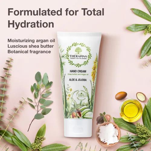 Miniatura 3 de Crema de manos de aromaterapia para piel seca – Crema de manos de manteca de karité para mujeres y hombres con un aroma de aloe y jojoba despertar