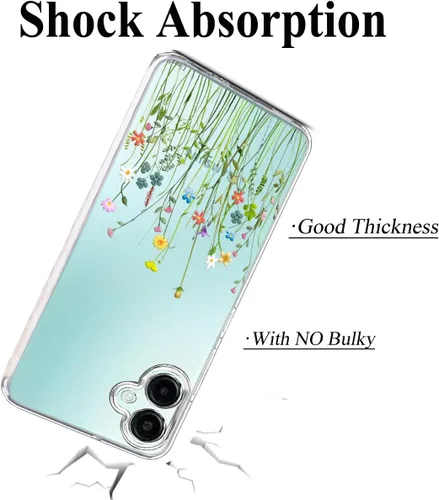 Miniatura 6 de Unov Funda diseñada para Galaxy A06 4G, funda transparente con [patrón antideslizante en relieve], protección delgada a prueba de golpes