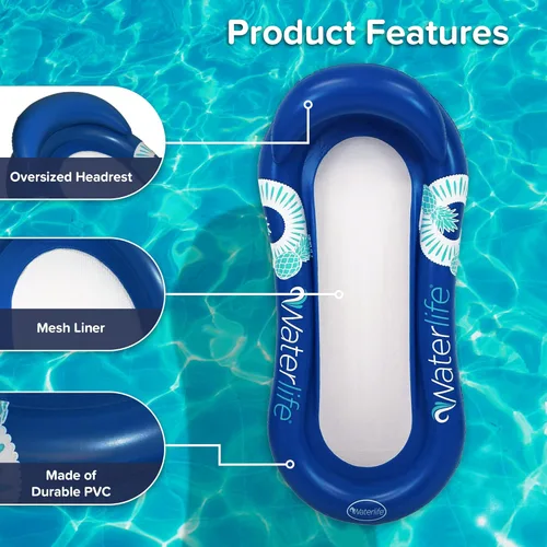 Miniatura 4 de Aqua Luxury Water Pool Lounge – Extra Large – Inflatable Pool Floats for Adults with Headrest, Backrest, Footrest & Cupholder – Multiple