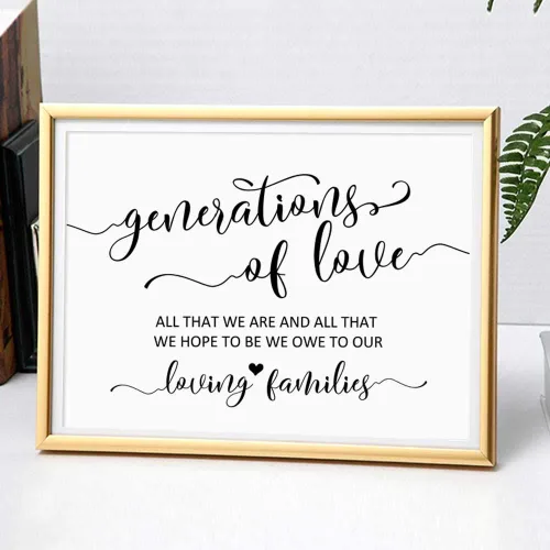 Miniatura 3 de Letrero de boda de Generations of Love con texto en inglés «All That We Are and All That We Hope», cita de boda sin marco, 8 x 10 pulgadas