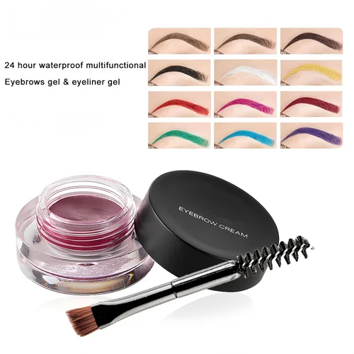 Miniatura 6 de Crema de cejas de 12 colores, gel de pomada de cejas suave de larga duración, impermeable, delineador de ojos, maquillaje de cejas cosméticos