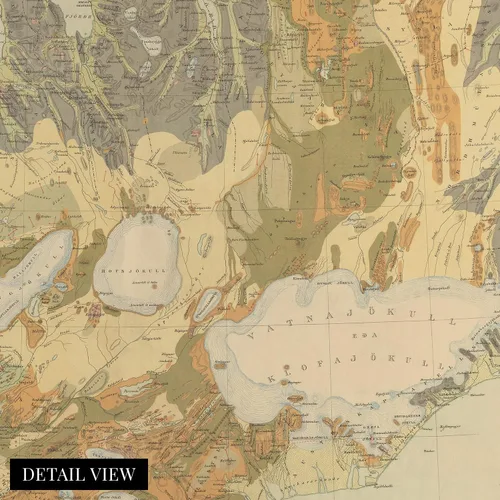 Miniatura 2 de HISTORIX Vintage 1901 Iceland Map - Arte de pared de historia geológica de 18 x 24 pulgadas