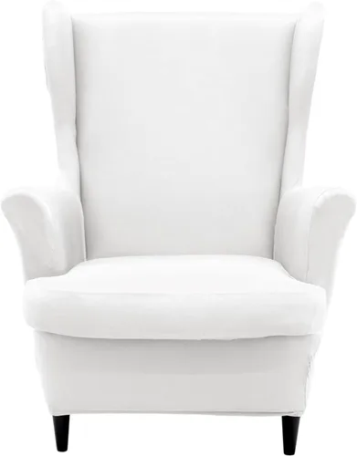 Miniatura 16 de Wingback - Funda elástica para silla, 2 piezas, con respaldo de ala, funda protectora de muebles impresa, suave con parte inferior elástica
