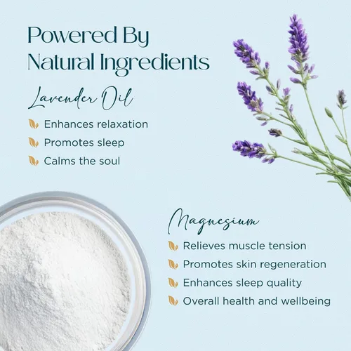 Miniatura 3 de Abundant Natural Health baño de magnesio oceánico impregnado con aceite de lavanda para hidratar, calmar e hidratar la piel, relajar y reponer