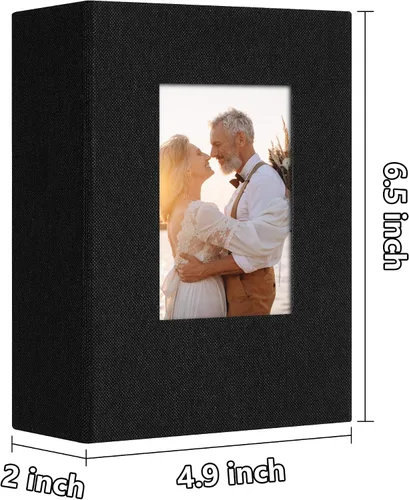 Miniatura 3 de Álbum de fotos de 4 x 6 pulgadas, 52 bolsillos, con cubierta de lino, álbumes de fotos para familia, boda, bebé, libro de fotos con capacidad