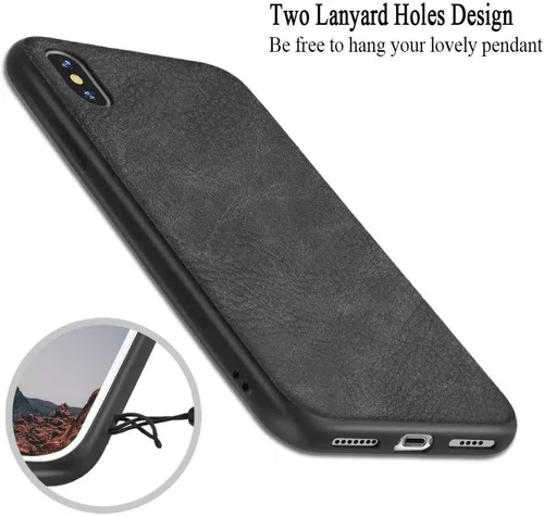 Miniatura 6 de Funda compatible con iPhone Xs Max, delgada, de piel sintética, vintage, a prueba de golpes, ligera, de alta calidad, suave, TPU, carcasa protectora