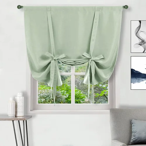 Miniatura 65 de DWCN Cortinas Opacas - Persiana Enrollable con Lazos para Ventana, Aislamiento Térmico, Oscurecimiento de Habitación, Cortinas con Bolsillo