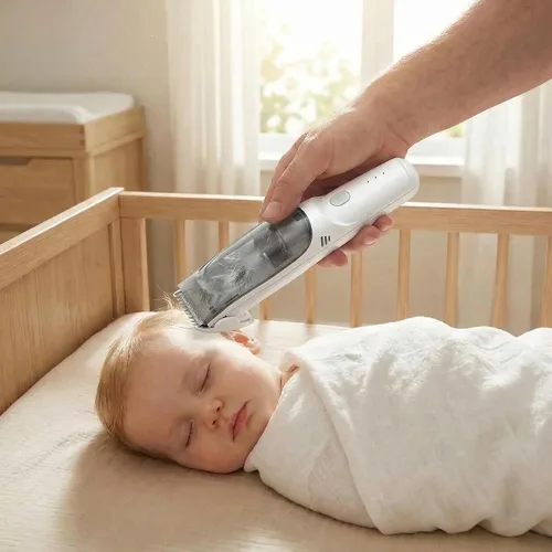 Miniatura 6 de Cortapelos para bebés con aspiradora – 3 peines guía – Cortapelos recargables para el hogar de niños, cortapelos silenciosos para niños y bebés