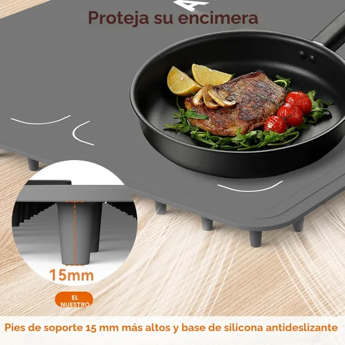 Miniatura 6 de Newise Tapete de calentamiento de alimentos de grafeno con control de doble zona, bandeja de calefacción eléctrica XXL de 36 x 17 pulgadas, 6 Gris