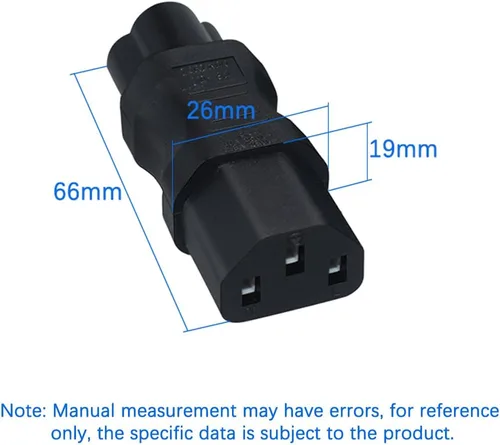Miniatura 5 de Adaptador de corriente de CA IEC320 C6 a C13, convertidor de conversión de enchufe C6 de 3 pines a C13 de 3 agujeros, convertidor de corriente de CA