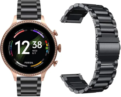 Lamshaw Bandas compatibles con Fossil Gen 6 Smartwatch Band de acero inoxidable sólido para reloj inteligente Fossil Gen 6 de 1.654 pulgadas/1.732