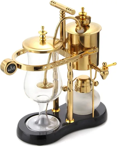 Miniatura 3 de Cafetera eléctrica de lujo belga, estilo familia real, de doble columna., dorado, (Golden-B)