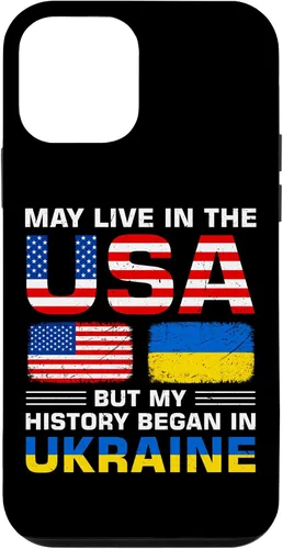 Miniatura 16 de Funda para iPhone 13 Pro Max con la bandera de Ucrania y la bandera de Estados Unidos con raíces ucranianas