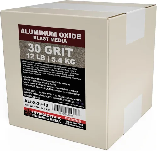 Miniatura 18 de Óxido de Aluminio #16 – 12 LBS – Medio de Chorro de Arena Premium Grueso de Larga Duración, Arena para Chorreadora de Alta Fuerza Abrasiva