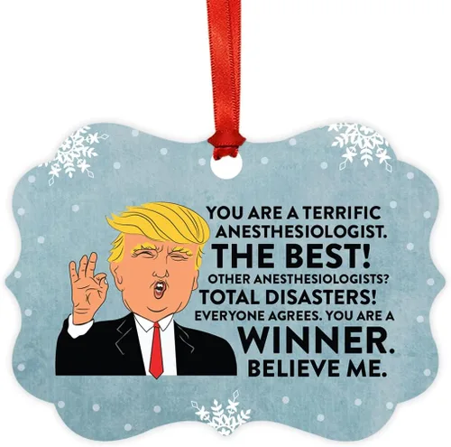 Miniatura 50 de Andaz Press Presidente Donald Trump Fancy Frame Recuerdo Adorno de Navidad Regalo de broma Ejecutivo de Cuenta, 1 paquete, Divertidas Ideas