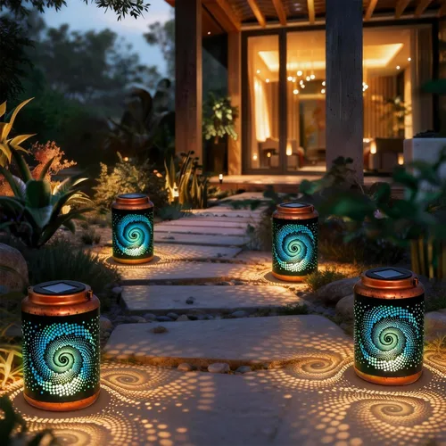 Miniatura 6 de Linternas solares para colgar al aire libre, linterna LED impermeable de metal con energía solar, decoración de patio, linterna con asa, idea