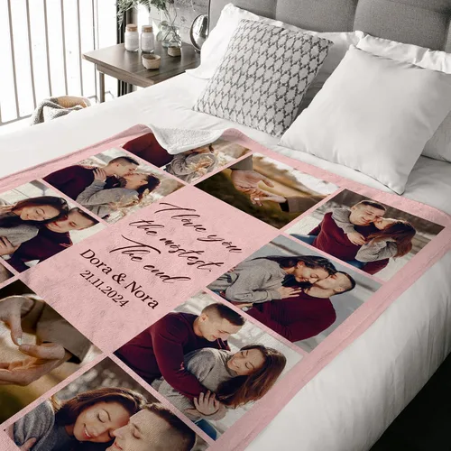 Miniatura 2 de Manta Personalizada de Fotos y Mensajes Collage Manta Throw - Perfecta para el Día de San Valentín para Ella, Él, Amigos - Foto Personalizada