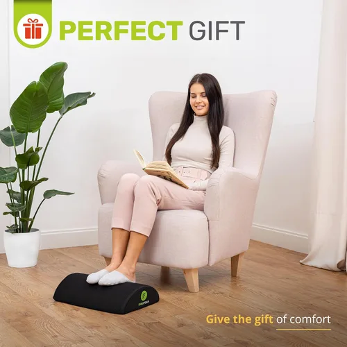 Miniatura 9 de ErgoFoam Reposapiés para debajo del escritorio en el trabajo - Reposapiés premium debajo del escritorio - Reposapiés de escritorio para dolor