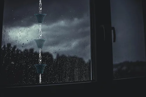 Miniatura 8 de [Actualizado] Cadenas de lluvia de hierro azul cielo (ambos lados) de 8.5 pies para canalón y barril de lluvia, cadena de lluvia chapada resistente