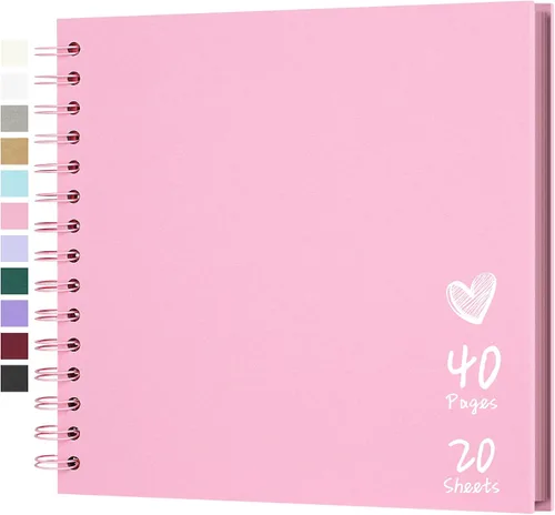 Miniatura 16 de Álbum de recortes de 7 x 7 pulgadas, álbum de recortes DIY de tapa dura de papel kraft, álbumes de fotos, 40 páginas, perfecto para fotos de 4 x 6