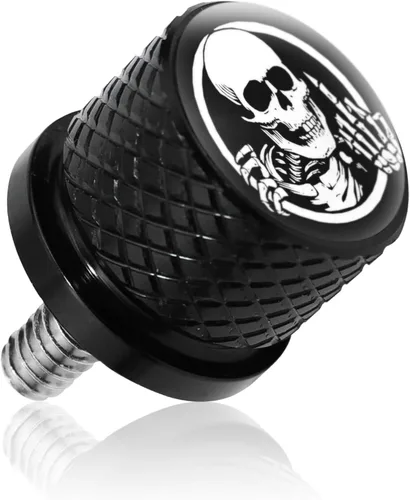 Miniatura 8 de Tornillo de acero inoxidable moleteado para asiento de guardabarros, rosca de 1/4 pulgadas - 20 para Harley Davidson 1996-2020, esqueleto de dedo