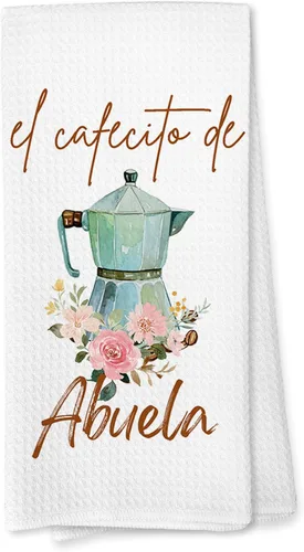 Voatok Abuela Gifts - Toallas de cocina de café, regalos de Abuela para Navidad, cumpleaños de parte de nietos, toallas de mano para el mejor regalo