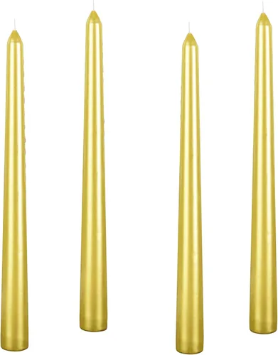 Miniatura 8 de Kemladio Vela, 4 velas cónicas rojas sin perfume de 10 pulgadas, 8 horas de tiempo de combustión, cena, Halloween Rojo