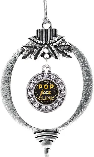 Miniatura 148 de Inspired Silver - Bonita bandera estadounidense - Adorno de Navidad plateado - Adorno de árbol de Navidad con dije circular con circonita cúbica