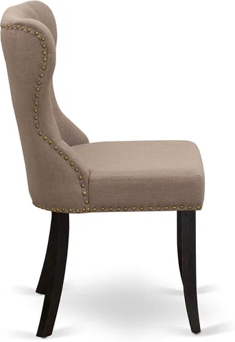 Miniatura 8 de East West Furniture DMSI3-ABK-48 - Juego de mesa de comedor de 3 piezas para espacios pequeños que contiene una mesa de comedor redonda con gotas