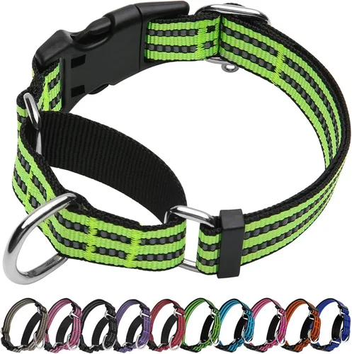 Miniatura 15 de Martingale - Collar para perro, collar reflectante ajustable de nailon con hebilla de liberación rápida (rosa intenso, talla L)