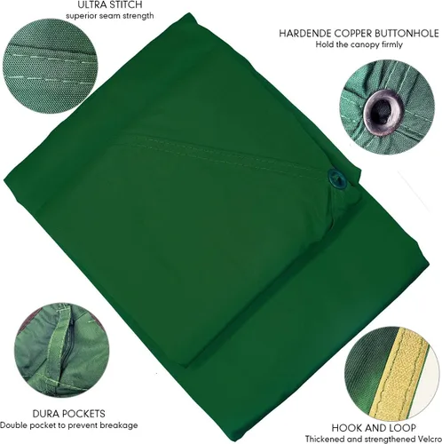 Miniatura 5 de ontheway Toldo de repuesto para cenador Lowe's Allen Roth de 10 x 12 pies #GF-12S004B-1 (verde)