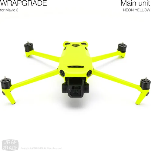 Miniatura 2 de WRAPGRADE Adhesivos de piel completa para DJI Mavic 3 / Mavic 3 Classic (amarillo neón)