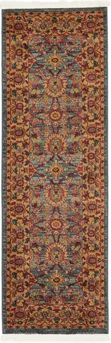 Miniatura 8 de Unique Loom - Alfombra de la colección Edinburgh - Monroe (2 x 6 pies 1 pulgada, pasillo, azul/marrón)