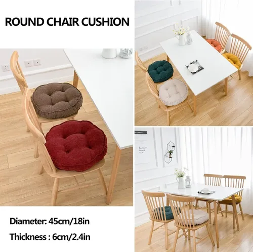 Miniatura 2 de Chair Cushion for Dining Chairs Round, Seat Cushion for Kitchen Chairs Extra Thick, Multi-Functional Chair Pads for Floor, Garden, Dining Room