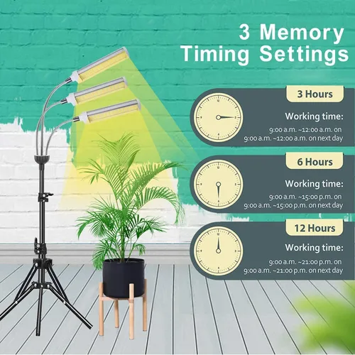 Miniatura 2 de Luz de cultivo de plantas, luz de cultivo para plantas de interior con altura ajustable de 20 a 60 pulgadas, temporizador de espectro completo, 3