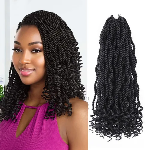Miniatura 29 de Cabello rubio de ganchillo para mujeres negras, trenzas senegalesas onduladas de ganchillo de 12 pulgadas, trenzas kinky de ganchillo cortas 27613
