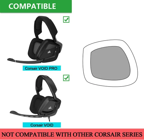 Miniatura 2 de Almohadillas de repuesto de espuma viscoelástica y tela de malla para auriculares Corsair Void y Corsair Void PRO RGB con cable/inalámbricos