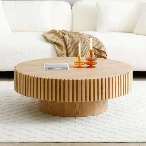 Miniatura 9 de LKTART Mesa de Centro con Tapa Elevable para Sala de Estar, Mesa de Centro Acanalada de Acento con Almacenamiento, Mesa de Té Central Rectangular