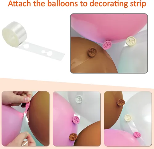 Miniatura 6 de Kit de guirnalda de globos pastel de 110 piezas, kit de guirnalda de ramo de globos ideal para baby shower, boda, fiesta de cumpleaños (marrón 2)