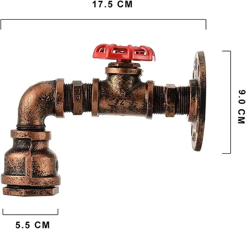Miniatura 3 de Kawell Lámparas de pared vintage industriales retro lámpara de pared creativa tubo de agua lámpara de pared hierro arte E26 60W Max para dormitorio