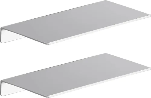 Miniatura 14 de Danpoo Pequeño estante flotante para almacenamiento en la pared, mini estante de exhibición para coleccionables, estante de pared de metal para Negro