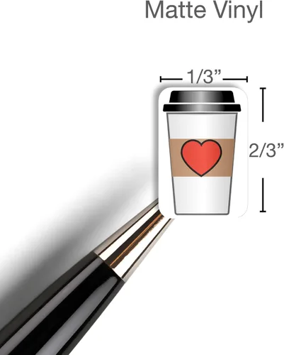 Miniatura 6 de Frappucino - Adhesivo para planificador, 54 divertidas calcomanías de vinilo L (1/2 pulgada), Frappucino Date Me Time Self Care I Love