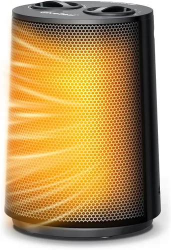 GiveBest Calentador de espacio, calentadores portátiles de 1500 W para uso en interiores, calentador de cerámica PTC con modos de calefacción y Negro