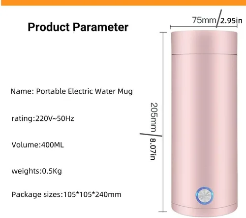 Miniatura 8 de Hervidor de viaje, 13.5 fl oz, pequeño portátil, mini hervidor eléctrico 3 en 1, acero inoxidable 304, grado alimenticio, hervido rápido y apagado