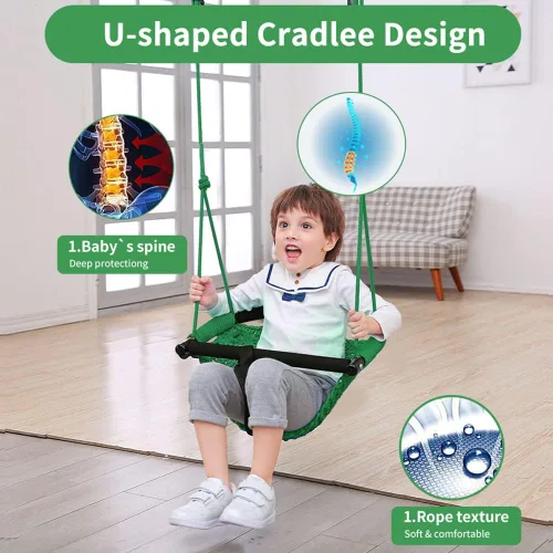 Miniatura 6 de Columpio 2 en 1 para niños pequeños. Asiento de columpio para niños con cuerdas ajustables, para niños, juego de columpios seguros para niños