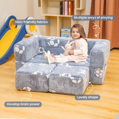 Miniatura 9 de furlinkhm Sofá para niños pequeños, que brilla en la oscuridad, sofá plegable para niños, sofá plegable para sala de juegos, espuma de juego
