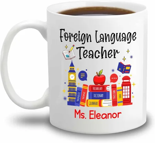 Miniatura 17 de Taza de café personalizada para profesor de arte, taza de café de cerámica para profesores de arte, regalos para graduación, taza de té blanca