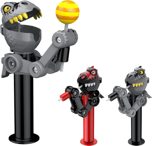 HDLNKAK 2 soportes para piruletas de dinosaurio para niños, estuche de piruletas de Navidad, juguete creativo de prensa para almacenar y regalo