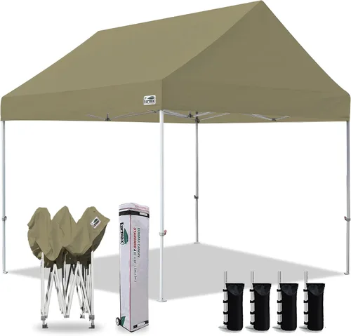 Miniatura 6 de Eurmax Tienda de campaña desplegable de Estados Unidos de 10 x 10, tienda de campaña para eventos de grado comercial con bolsa rodante patentada sin